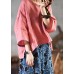 Modern linen box top plus size Retro Solid Color Literary Comfortable T-Shirt