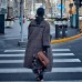 2019 chocolate Wool Coat plus size long coat Fashion Batwing Sleeve maxi coat