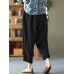 Leisure Solid Cotton Pocket Casual Cotton Pants