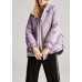 Style Purple Pockets drawstring Casual Winter Duck Down Winter Coats