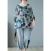 Chic Blue Bat wing Sleeve asymmetrical design Top