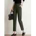 Contrast Pocket Step Hem Tailored Pants For Women