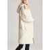 Trendy Beige zippered Pockets Casual Winter Duck Down Jacket