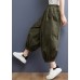 Army Green pocket Patchwork HaremPants Spring