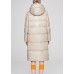 Beautiful Beige Stand Collar Graphic Casual Winter Duck Down Jacket