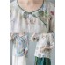 Modern Light Green O-Neck Print Blouse Spring Top