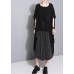 Simple black box top two ways to wear Dresses summer drawstring blouses