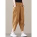 Bohemian Khaki pocket Patchwork Cotton Pants Spring