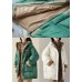 Boho Green zippered Graphic Loose Winter Duck Down Puffer