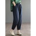 Plus Size Navy elastic waist harem Cotton Pants Summer