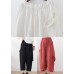 Bohemian Red Elastic Waist Pockets Linen Harem Pants Summer