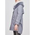 Luxury Blue Grey hooded Raccoon hair collar drawstring Winter Duck Down Winter Coats