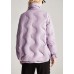 Style Purple Pockets drawstring Casual Winter Duck Down Winter Coats