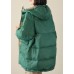 Boho Green zippered Graphic Loose Winter Duck Down Puffer