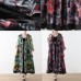 Art red printed chiffon coat Robe summer Dresses cardigan