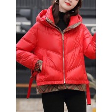 Club Red hooded Patchwork Thick Winter Duck Down Jackets